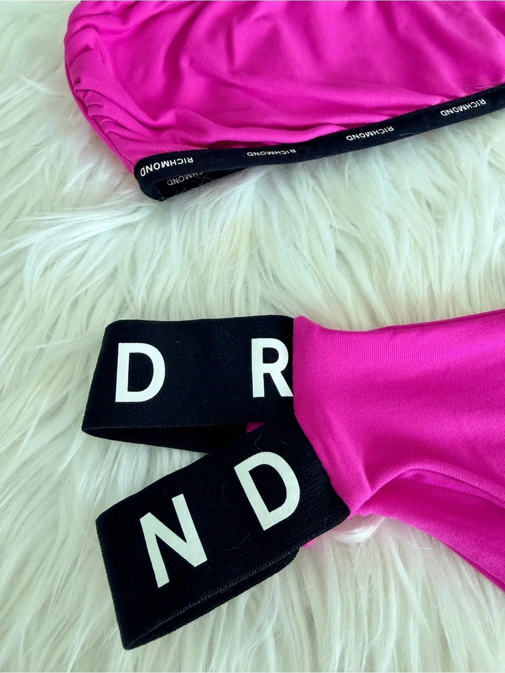 John Richmond Two-Piece Swim Bikini with Black Logo Straps